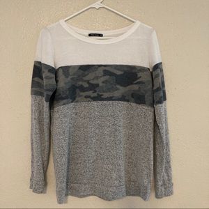 Pink Clover Long Sleeve Camo Block Sweater - Size S